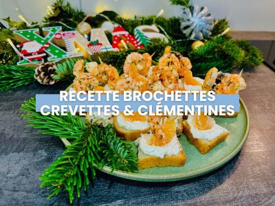 Brochettes de crevettes & clémentines