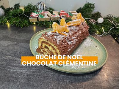 Bûche de Noël : chocolat & clémentine