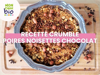 Crumble poires noisettes chocolat